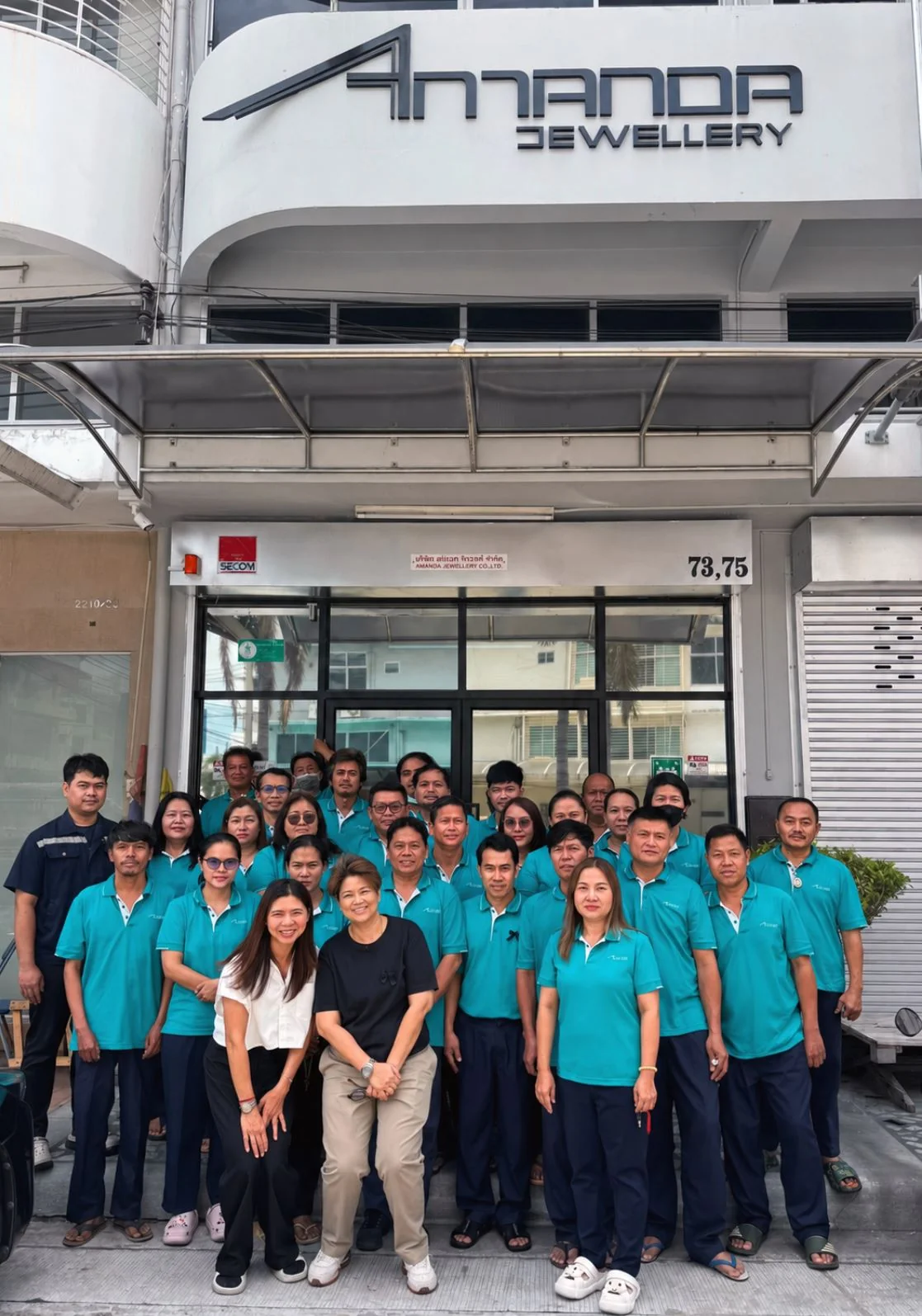 Amanda Jewellery team gathered outside the Bangkok atelier