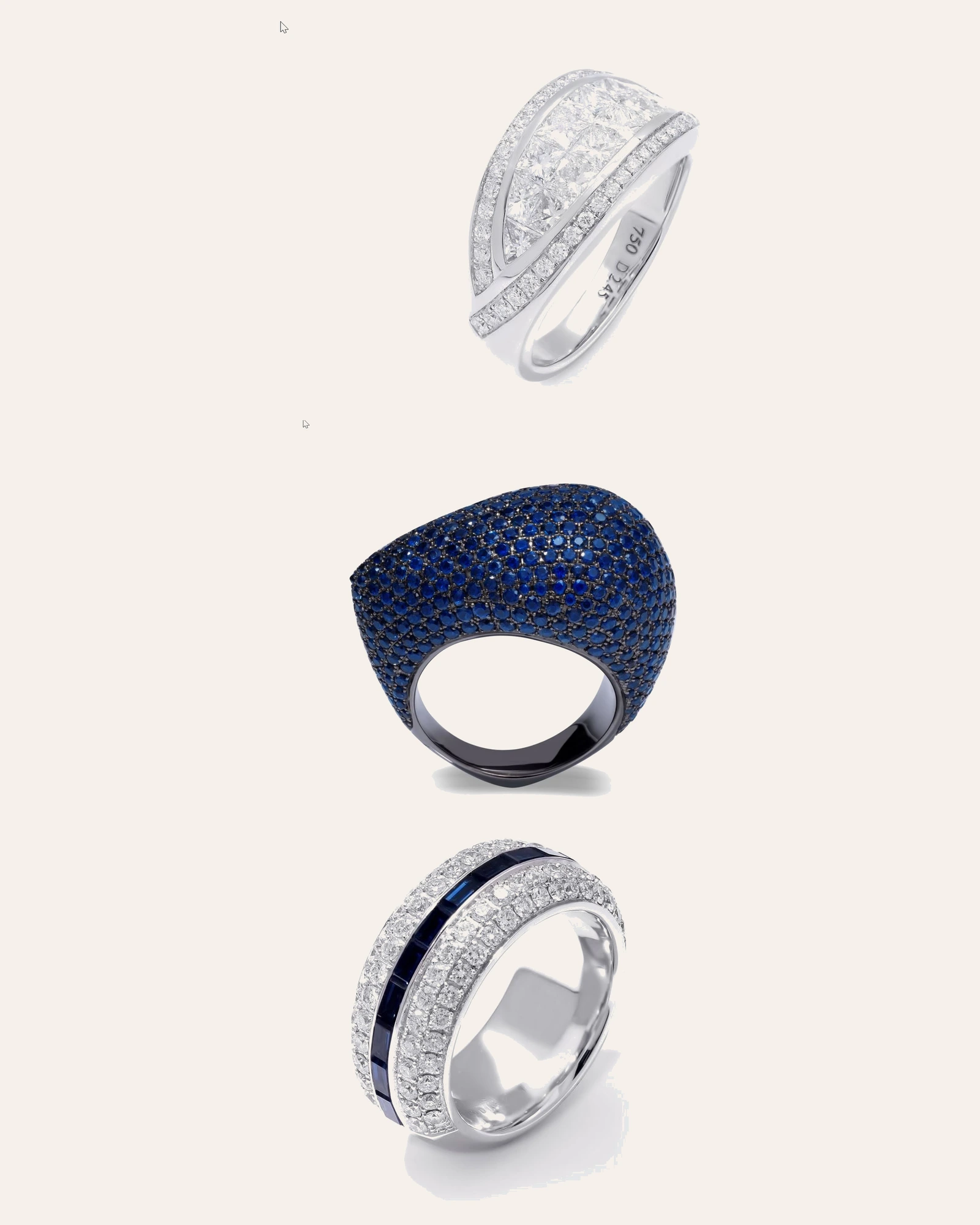 Luxury 18kt gold pavé ring with central oval-cut gemstone