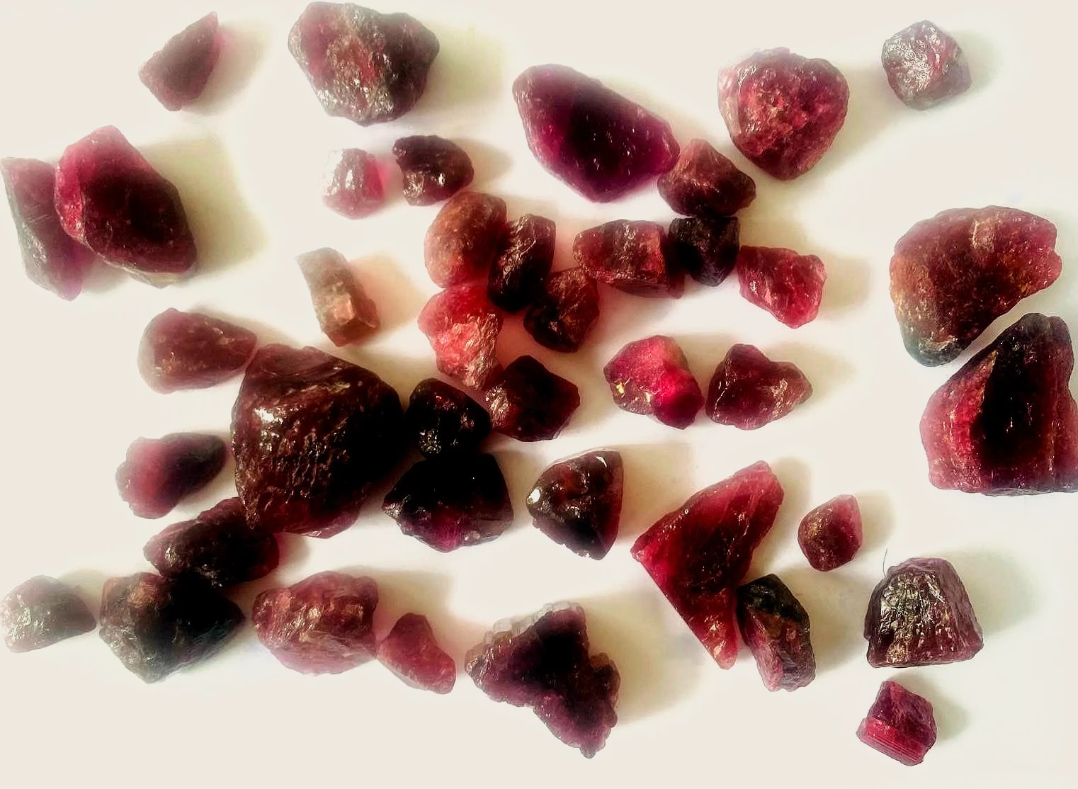 Rough spinel crystals from Amanda's Bangkok gem trade network